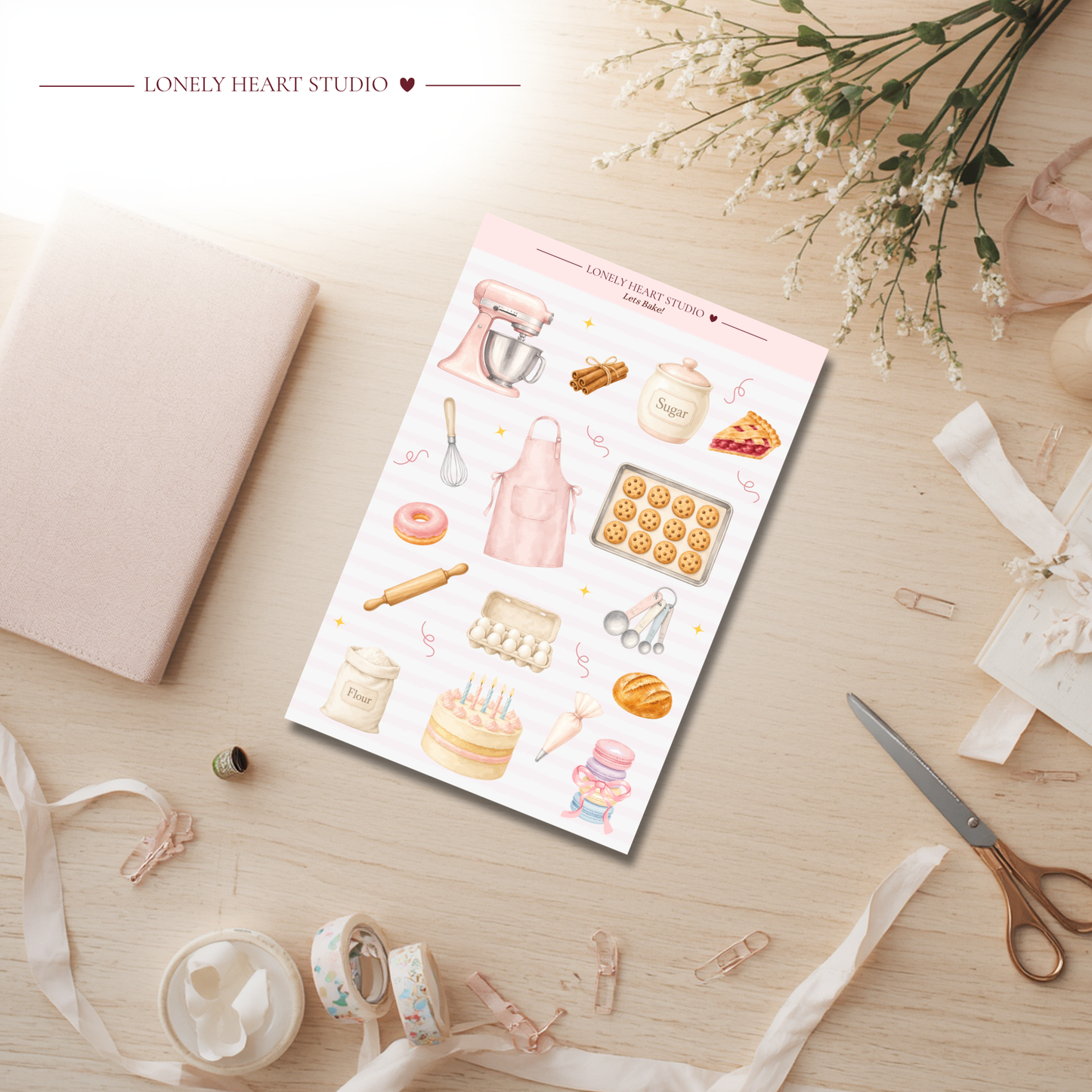 Let's Bake!! Sticker Sheet A6
