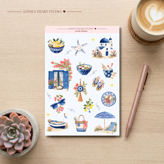 Greek holiday Sticker Sheet