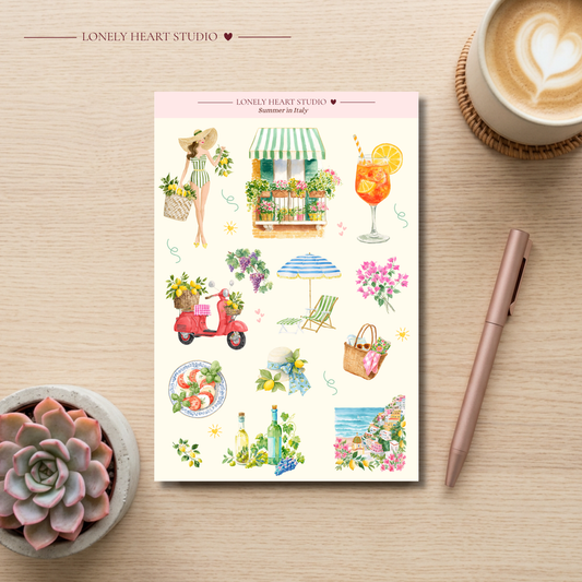 Summer in Italy Sticker Sheet