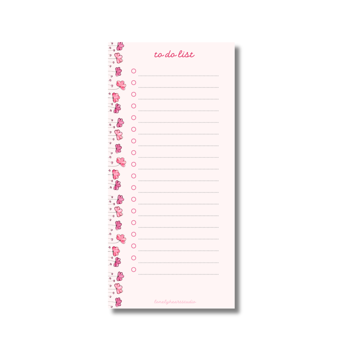 Floral Pink - To Do Notepad