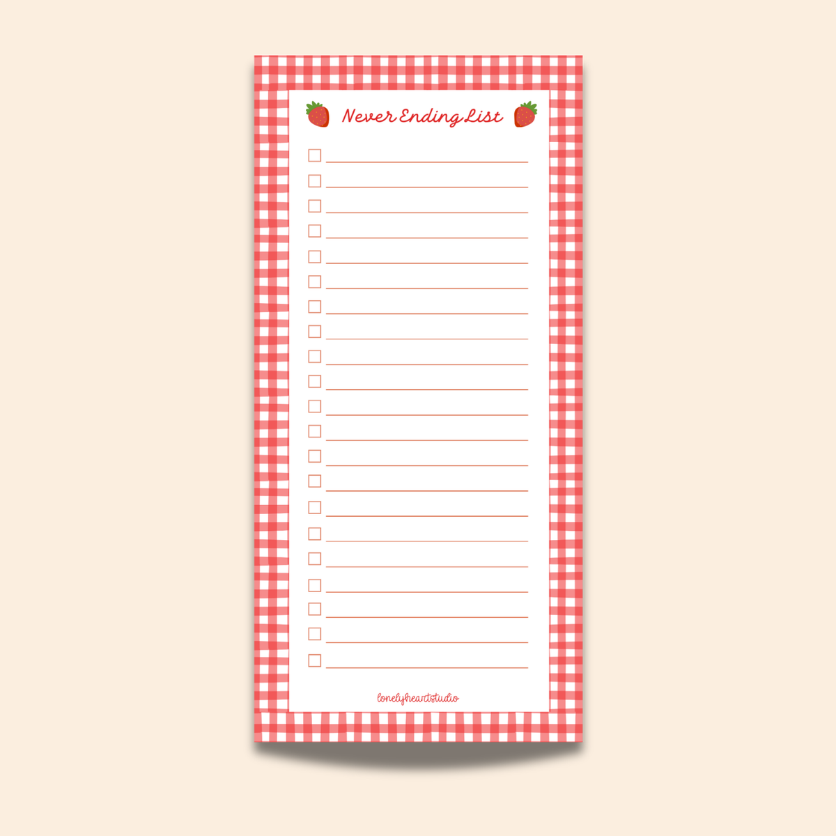 Strawberry Notepad | To Do List Pad | Magnetic