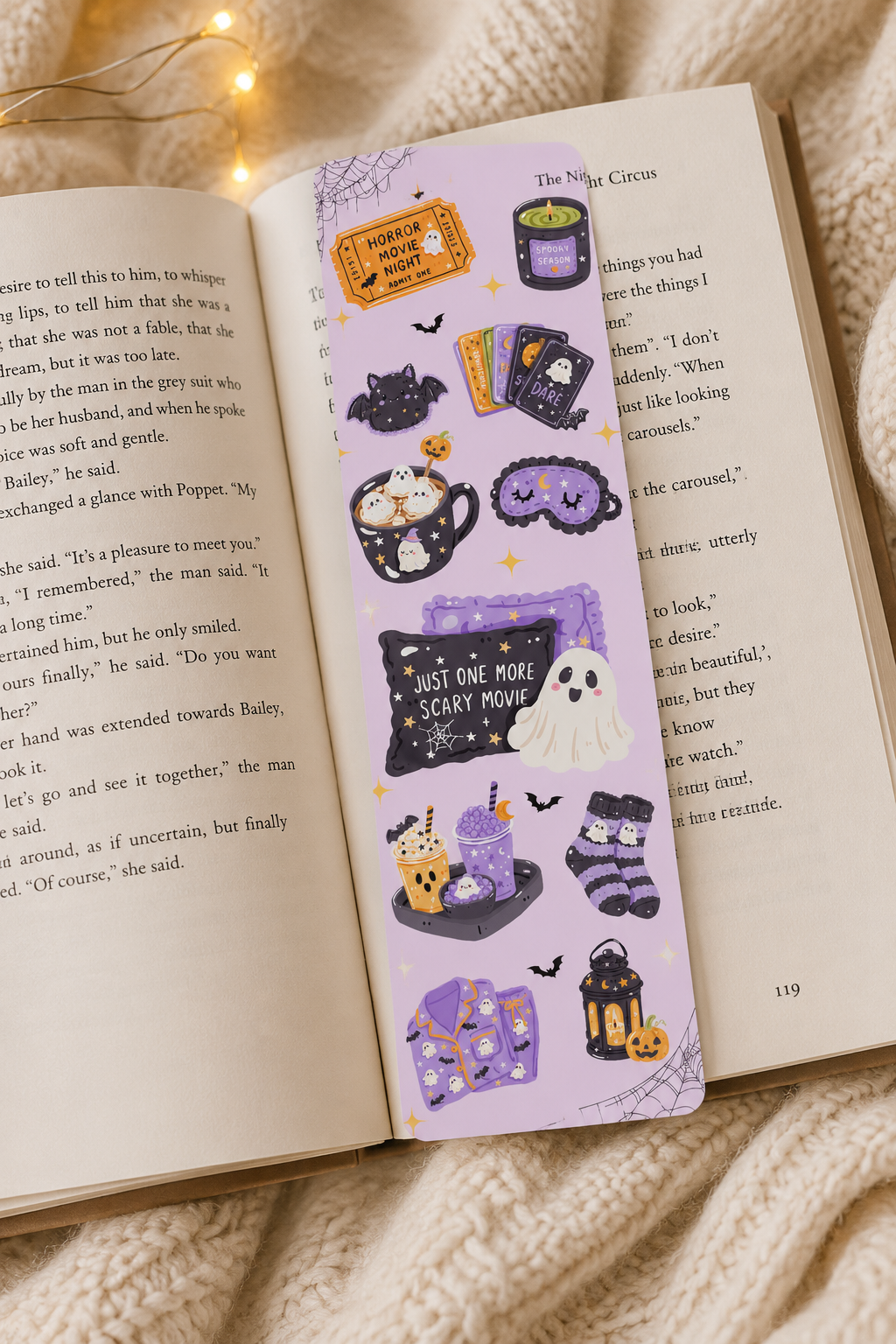 Spooky Sleepover Linen finish Bookmark