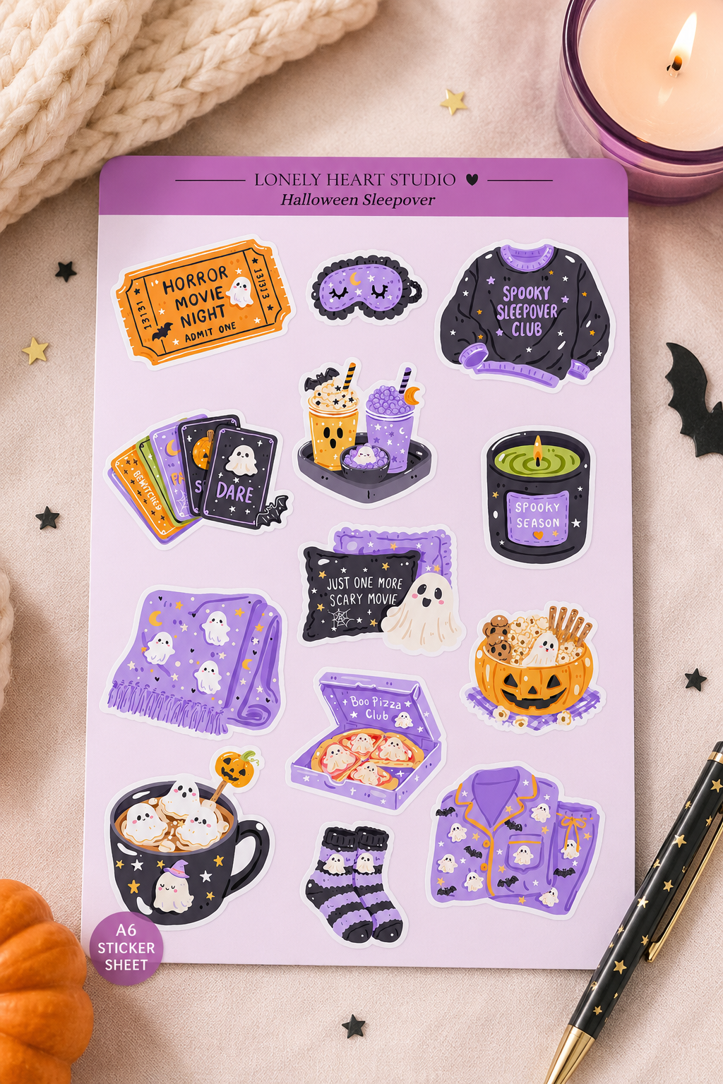 Halloween Sleepover Sticker Sheet
