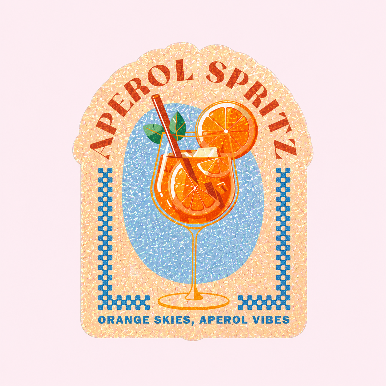 Aperol Spritz Glitter finish Die Cut Sticker