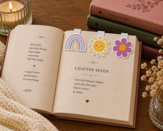 Sunshine and Rainbows Mini Magnetic Page Markers - Set of 3