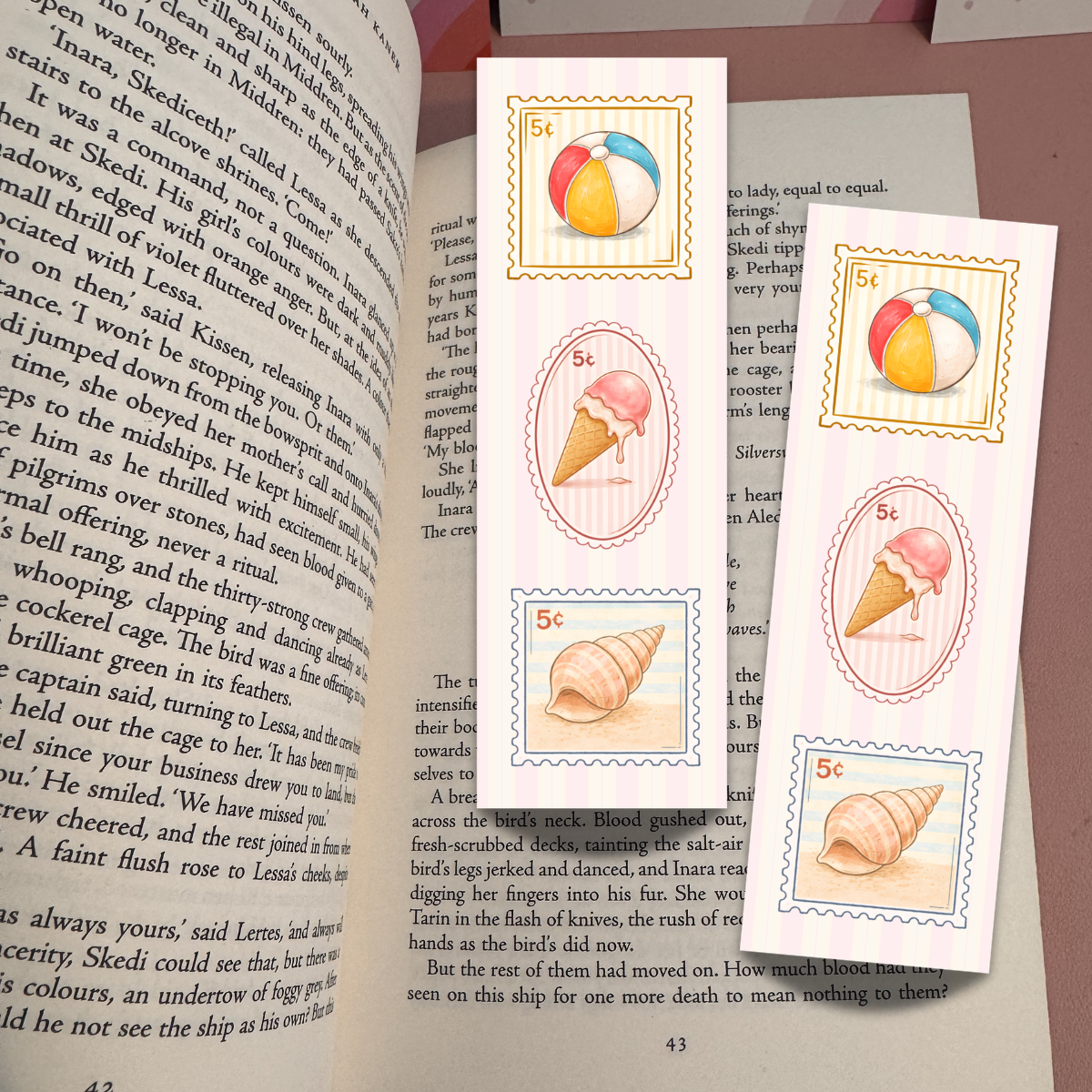 Beach Stamps Bookmark