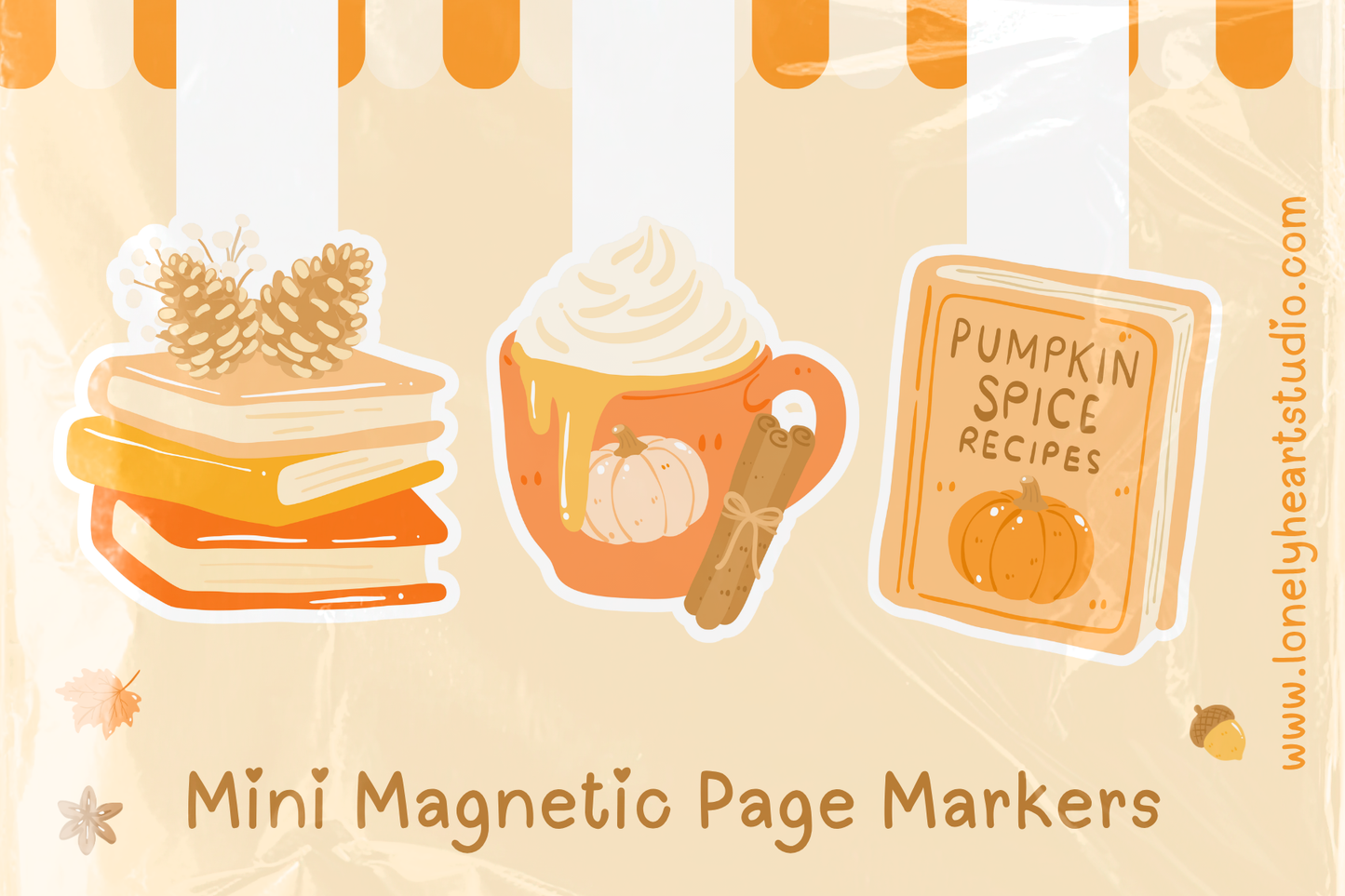 Pimpkin Spice Mini Magnetic Page Markers - Set of 3