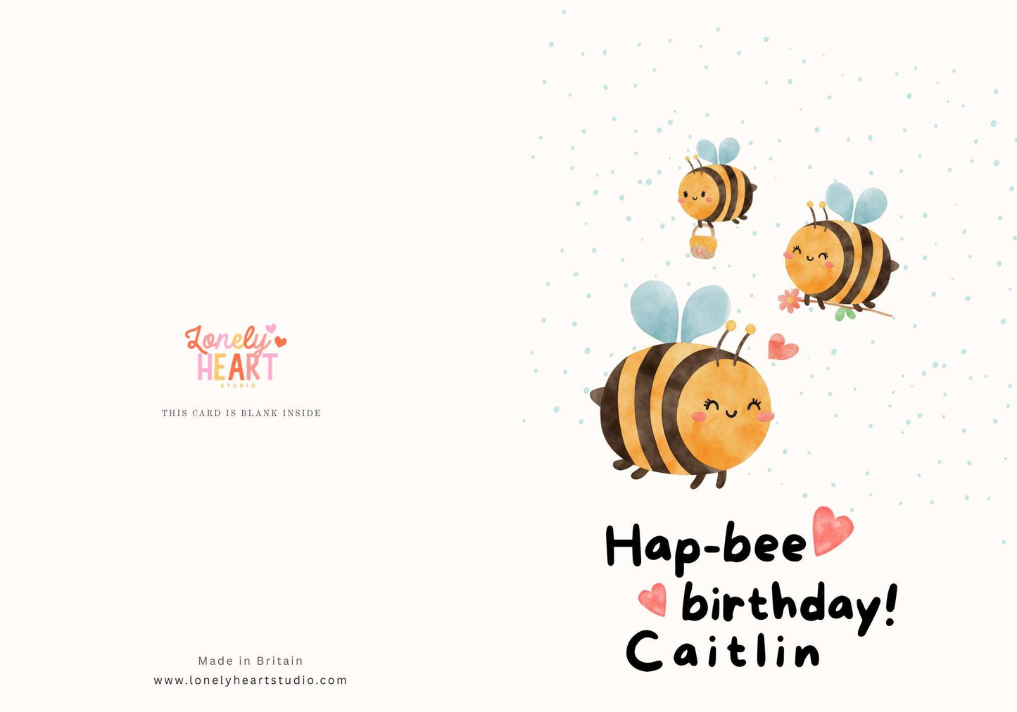 Personalised Bumble Bee Birthday Card - Pun Greeting
