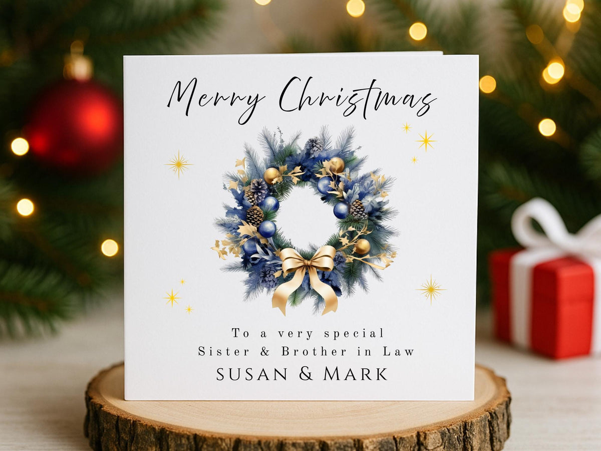 Personalised Christmas Card: Festive Wreath