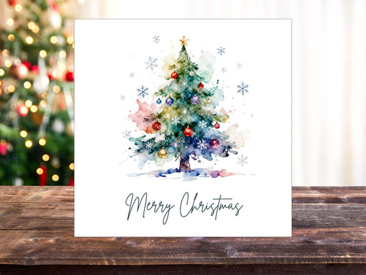 Watercolor Christmas Tree Cards - Festive Card Set