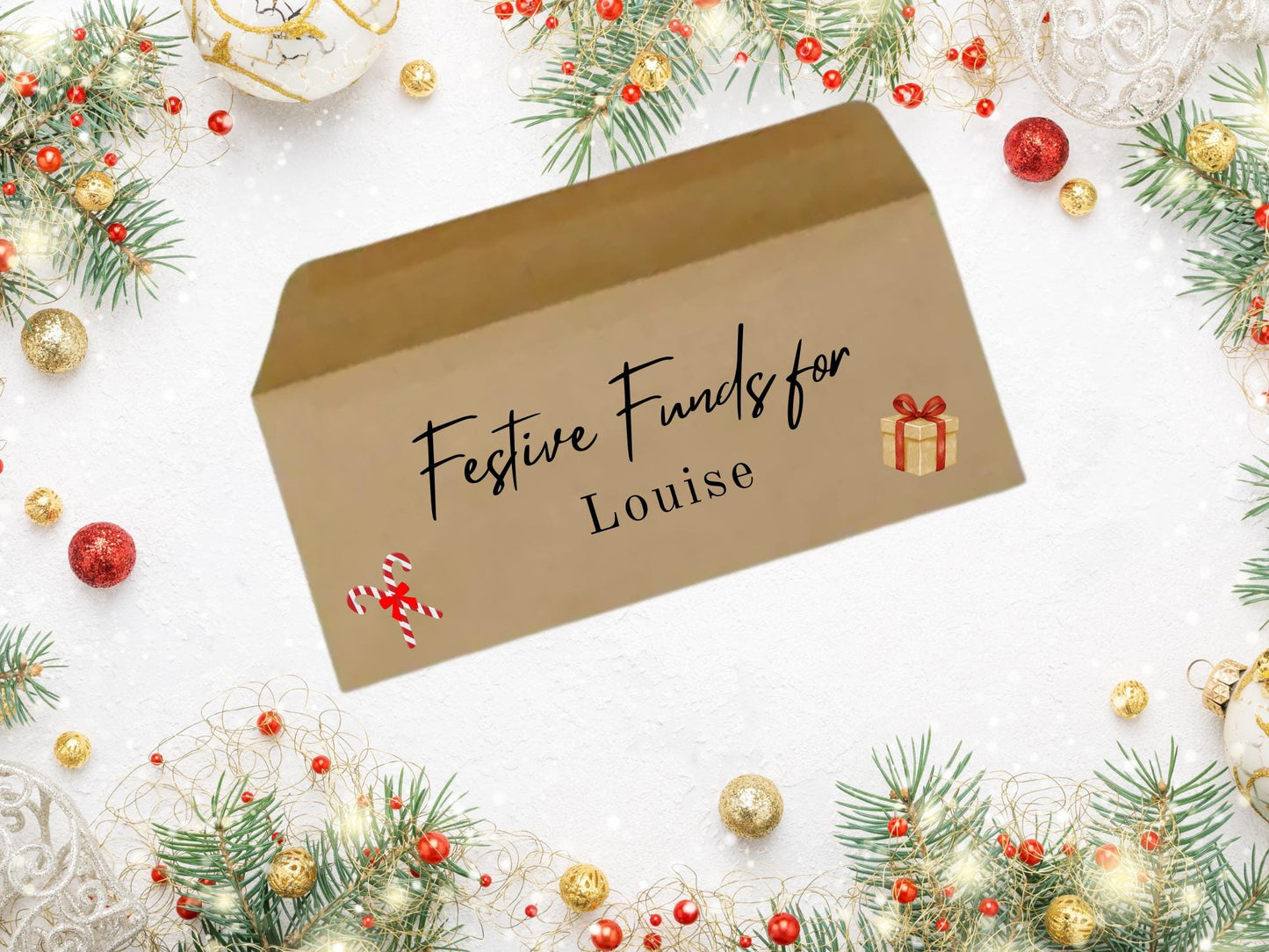 Personalised Christmas Cash Envelope – Eco-Friendly Money Gift Holder