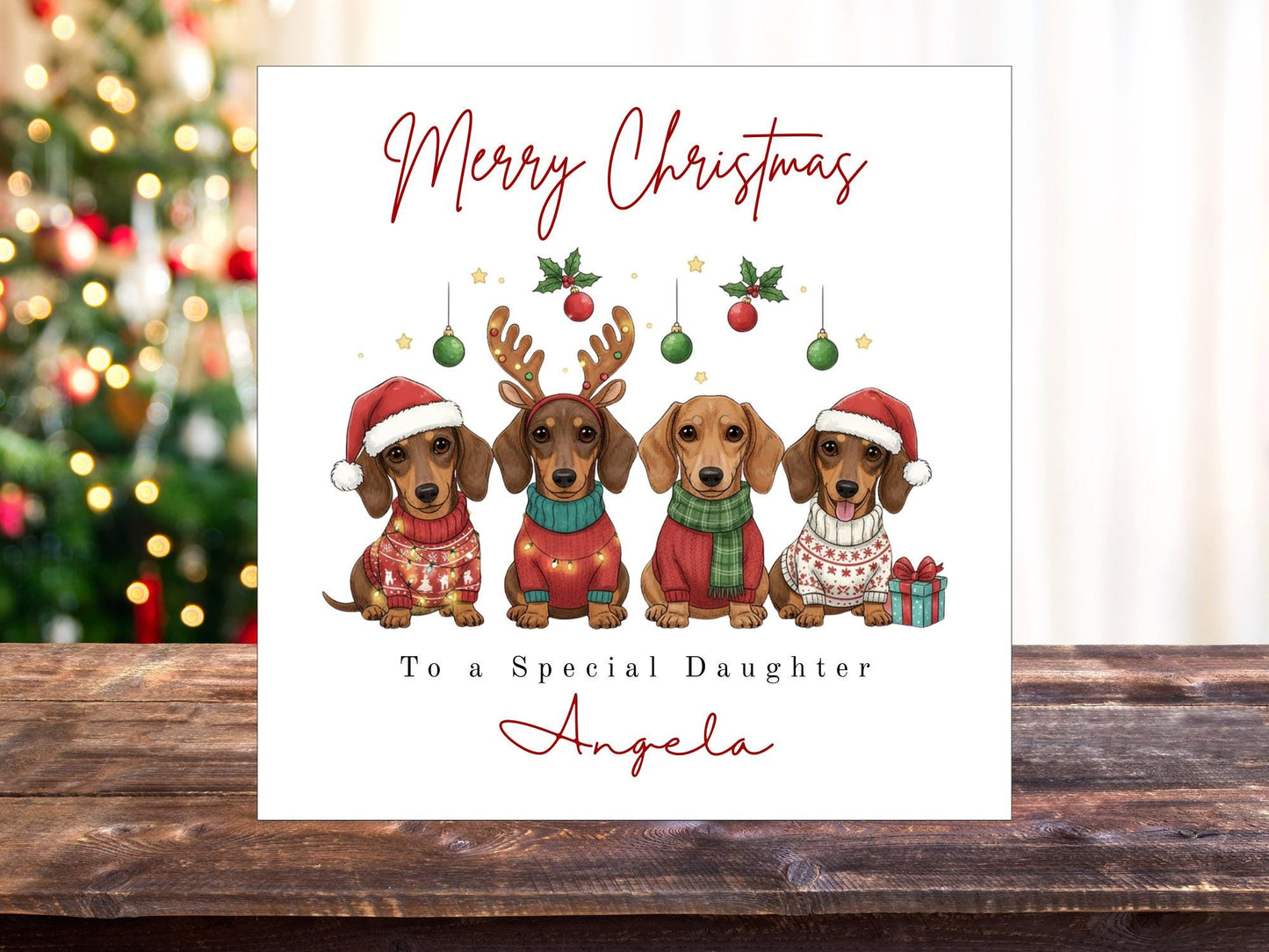 Personalised Dachshund Christmas Card