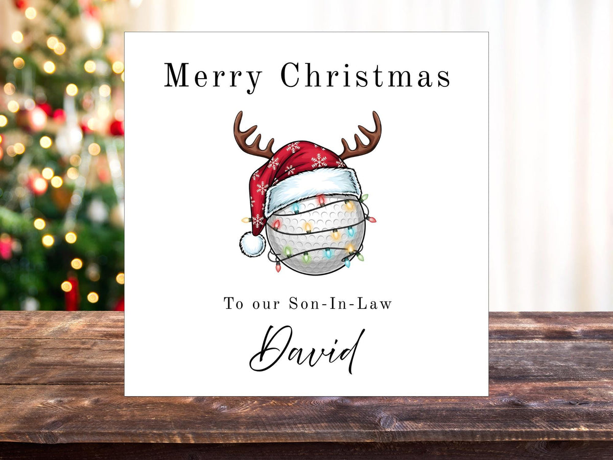 Handmade Personalised Golf Christmas Card - Festive Fun