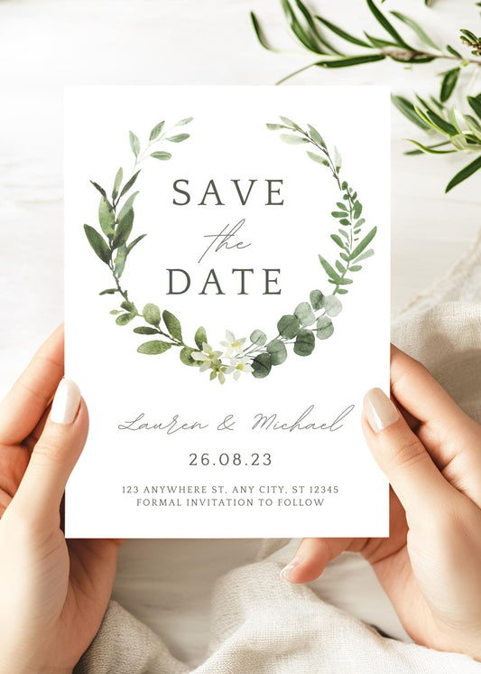 Eucalyptus Elegant Personalised Save the Date