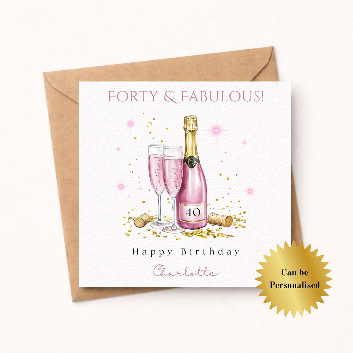 Personalised 40th Birthday Card for her