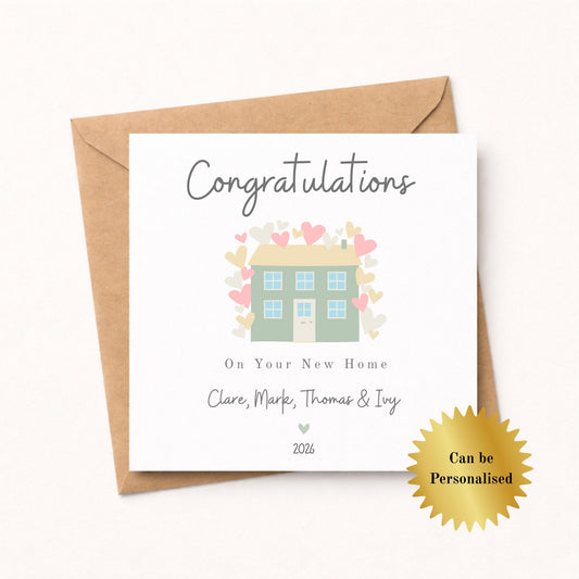 Congratulations on your New Home Greeting Card - Pastel House