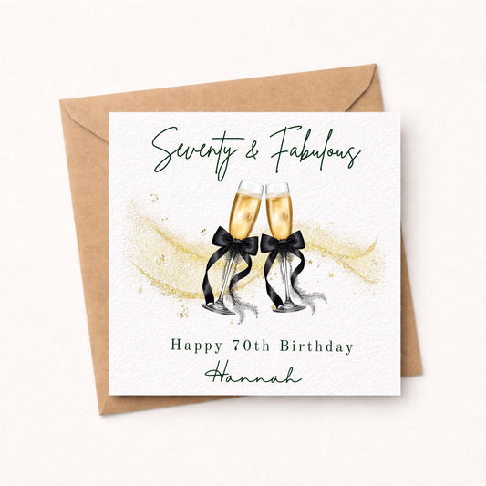 Personalised 70th Birthday Card for Her