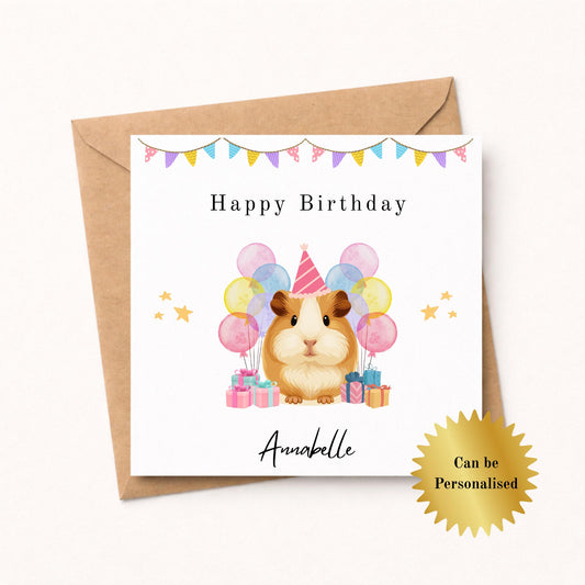 Personalised Guinea Pig Birthday Card – Handmade Keepsake
