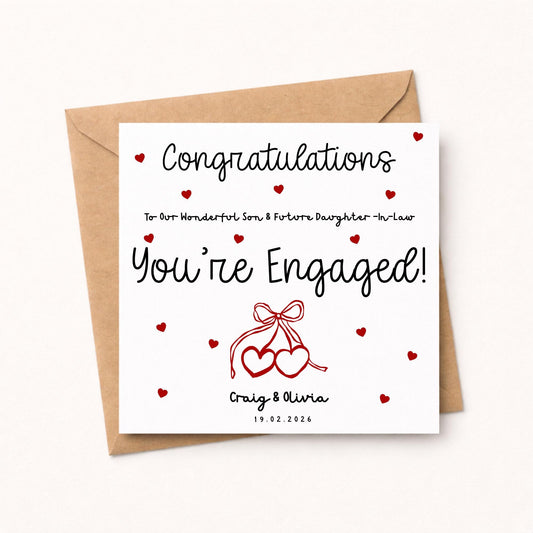 Personalised Engagement Card for Son and Future Daughter In Law