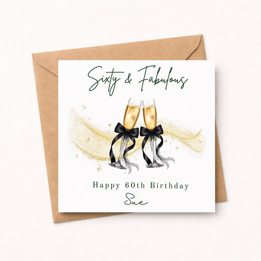 Personalised 60th Birthday Card for Her