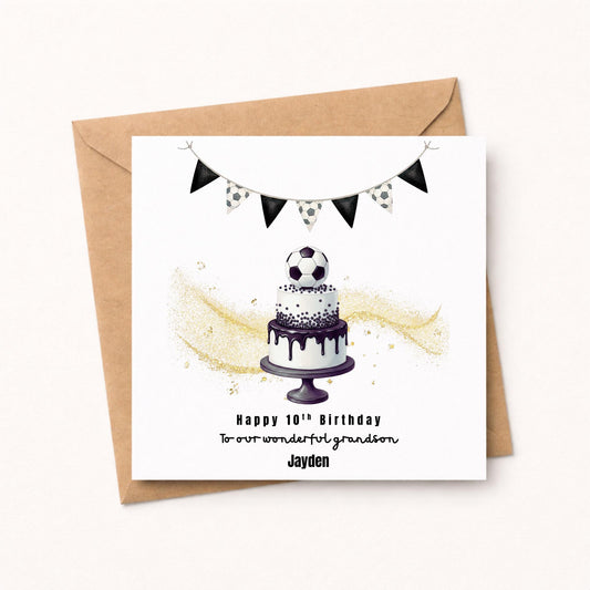 Personalised Football Birthday card for him for her