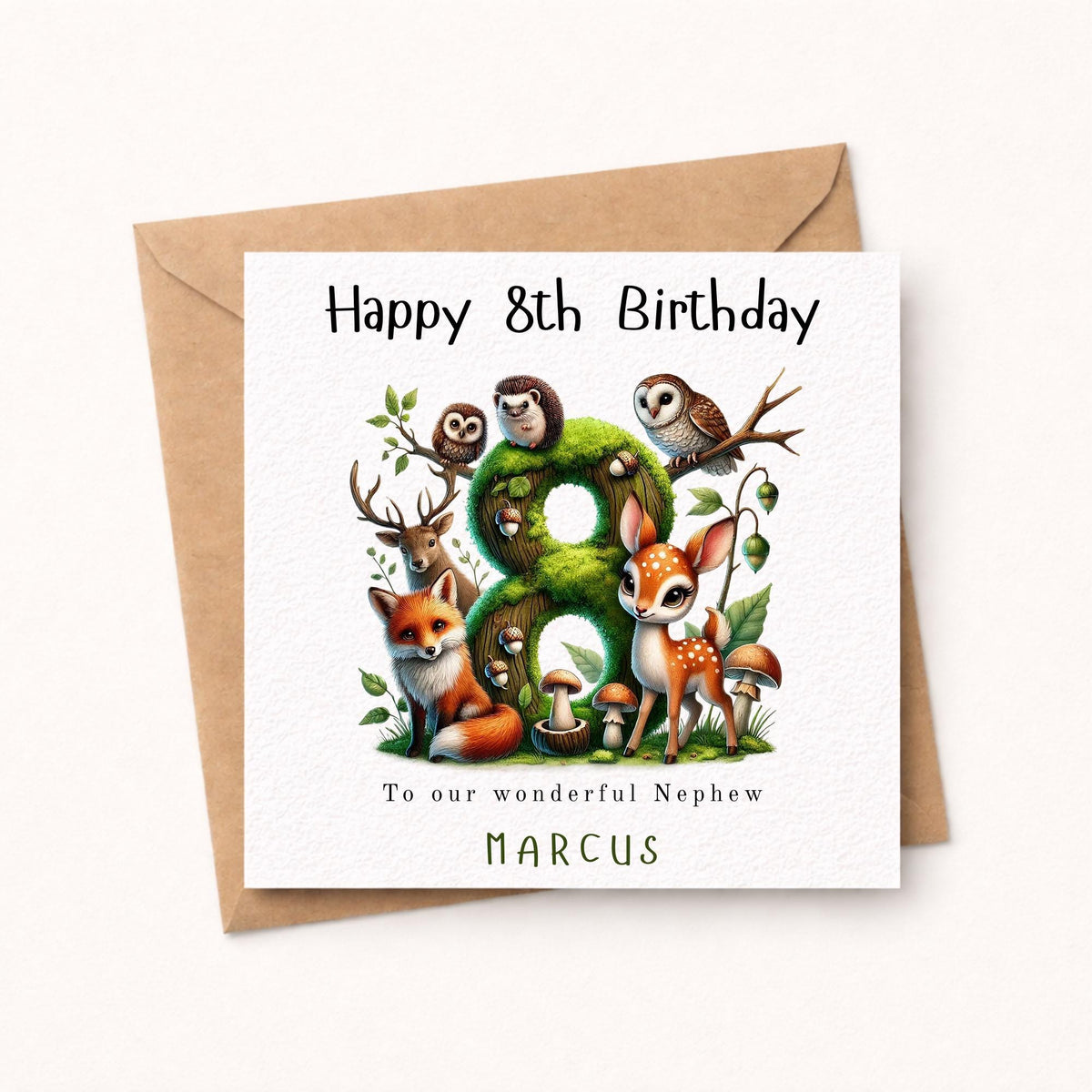 Personalised Birthday Card, Woodland Animals