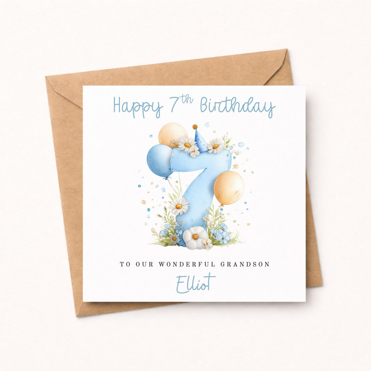 Personalised Watercolour Age Birthday Card