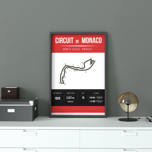 Monaco Circuit Track Map Print