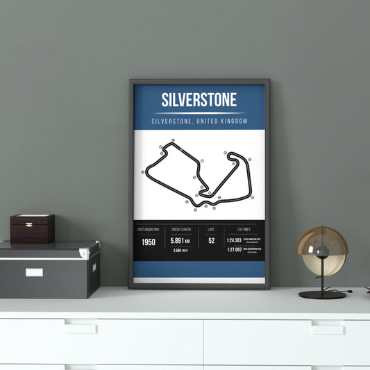 Silverstone Circuit Track Map Print