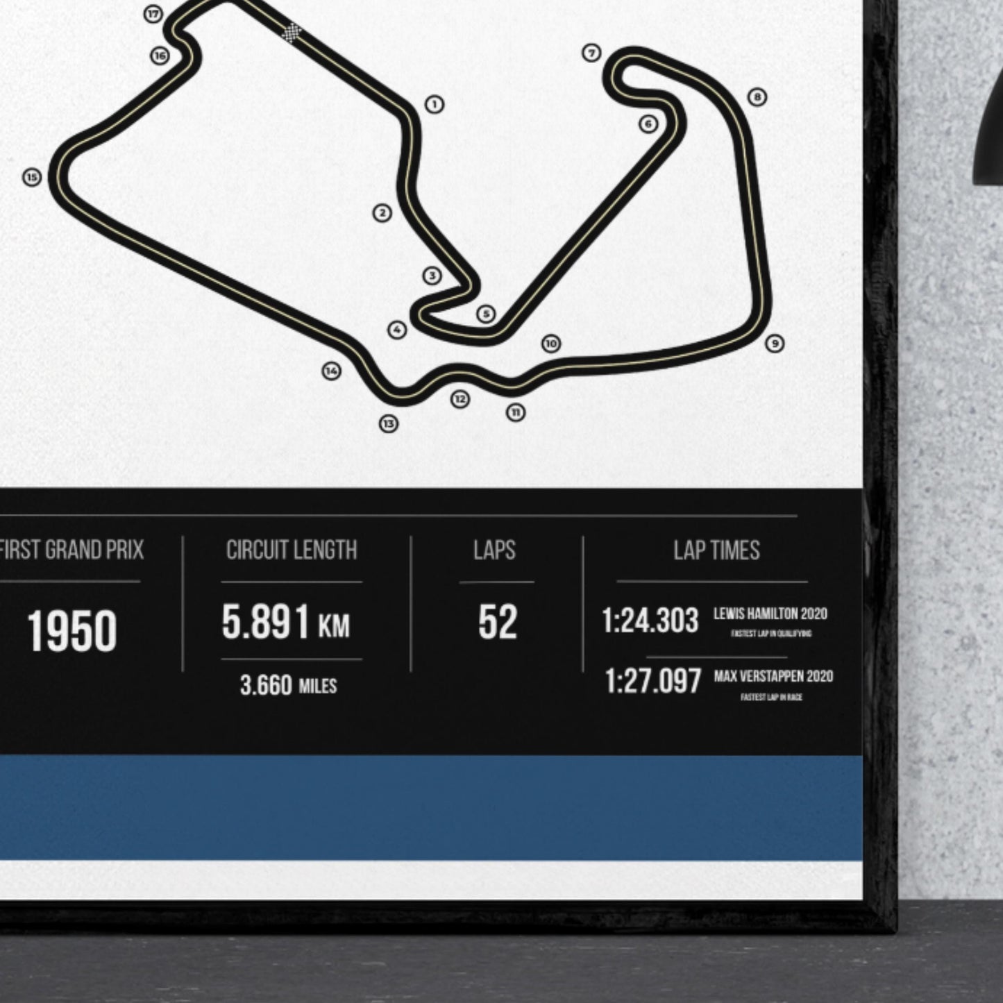 Silverstone Circuit Track Map Print