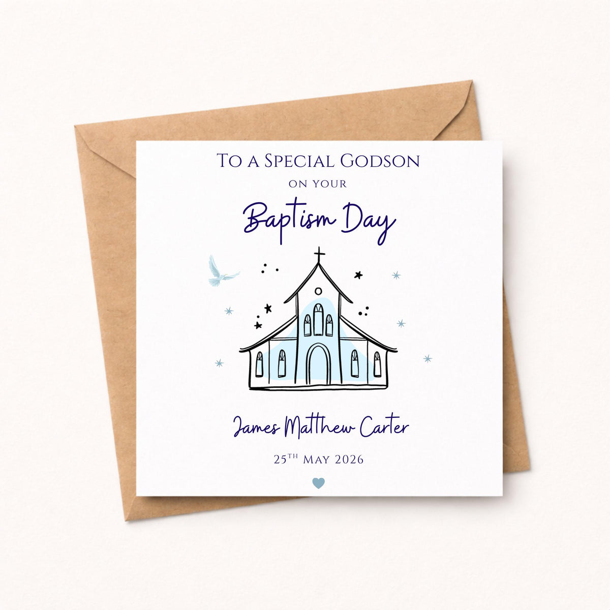 Personalised Baptism Card for him