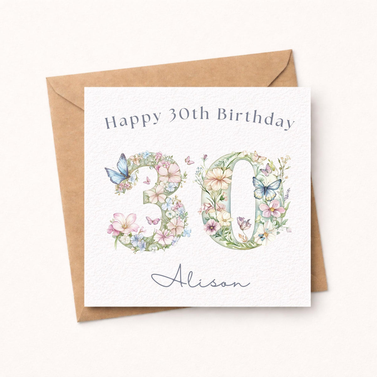 Personalised 30th Birthday Card for Her