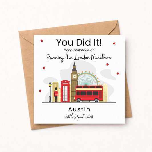 Personalised You Did It! London Marathon card 2026