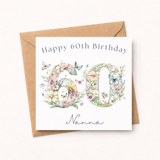 Personalised 60th Birthday Card for Her