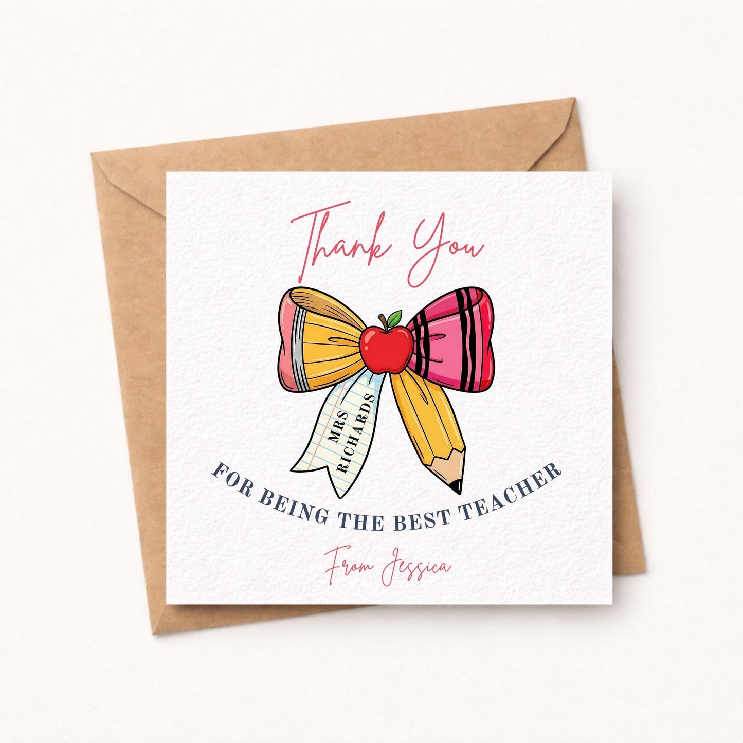 Personalised Teacher Thank You Card