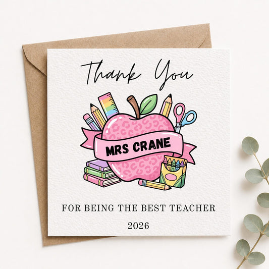Personalised Teacher Thank You Card