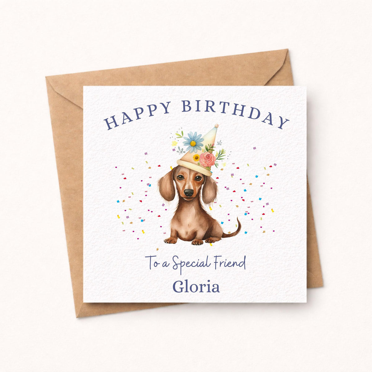 Dachshund Birthday Card for Friend