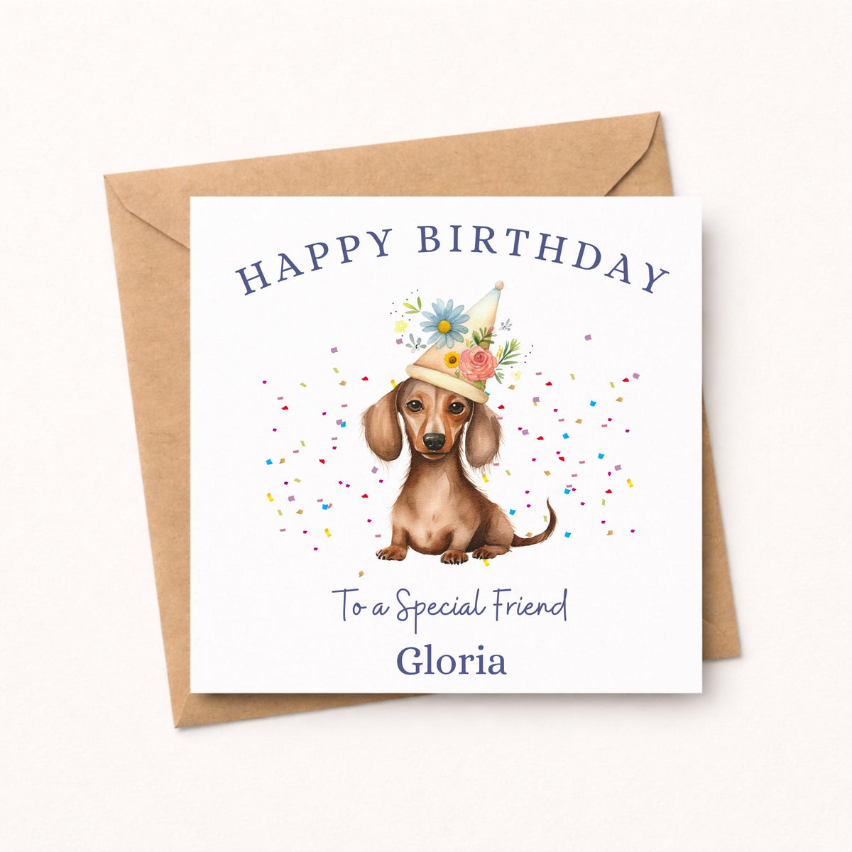 Dachshund Birthday Card for Friend