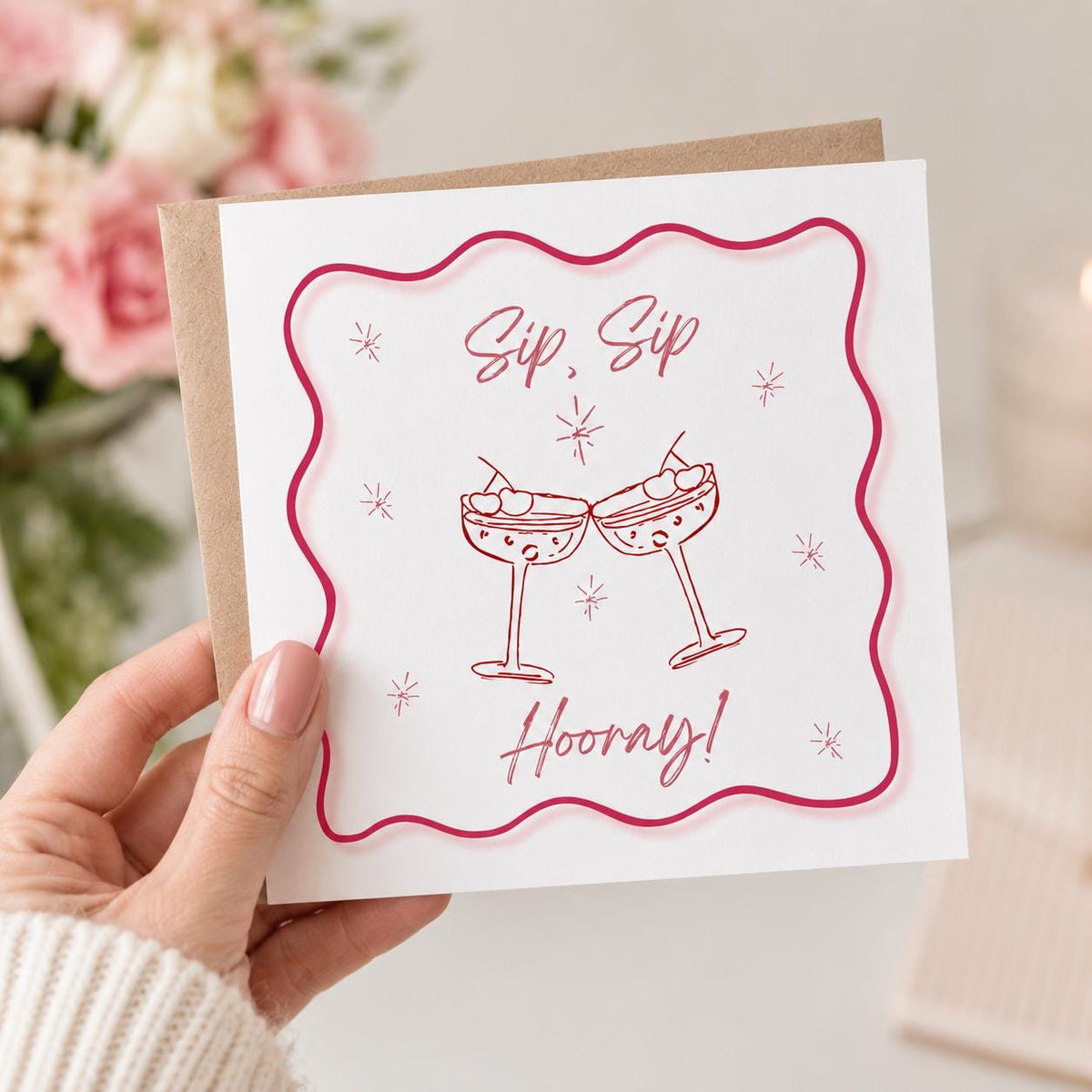 Sip Sip Hooray Birthday Card