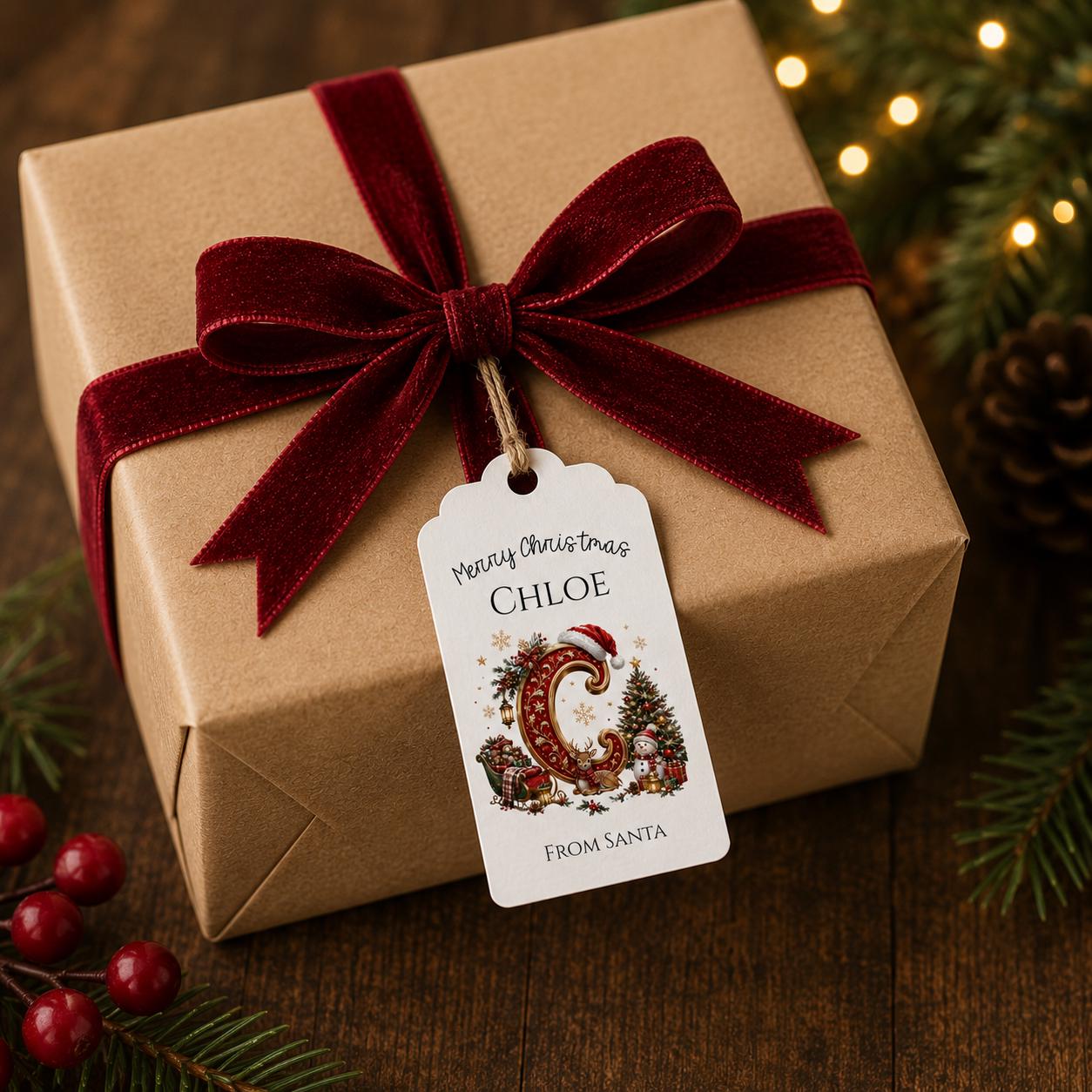Personalised Christmas Gift Tags from Santa