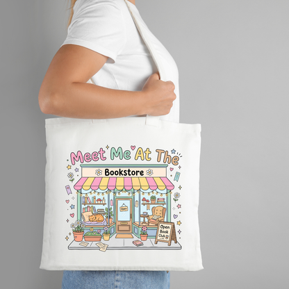 Meet me at the Bookstore Tote Bag | Long Handle