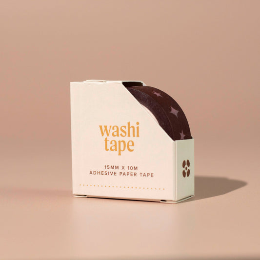 Stars and Sparks Washi Tape | Purple and Brown Paper Tape