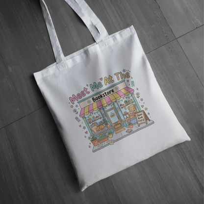 Meet me at the Bookstore Tote Bag | Long Handle