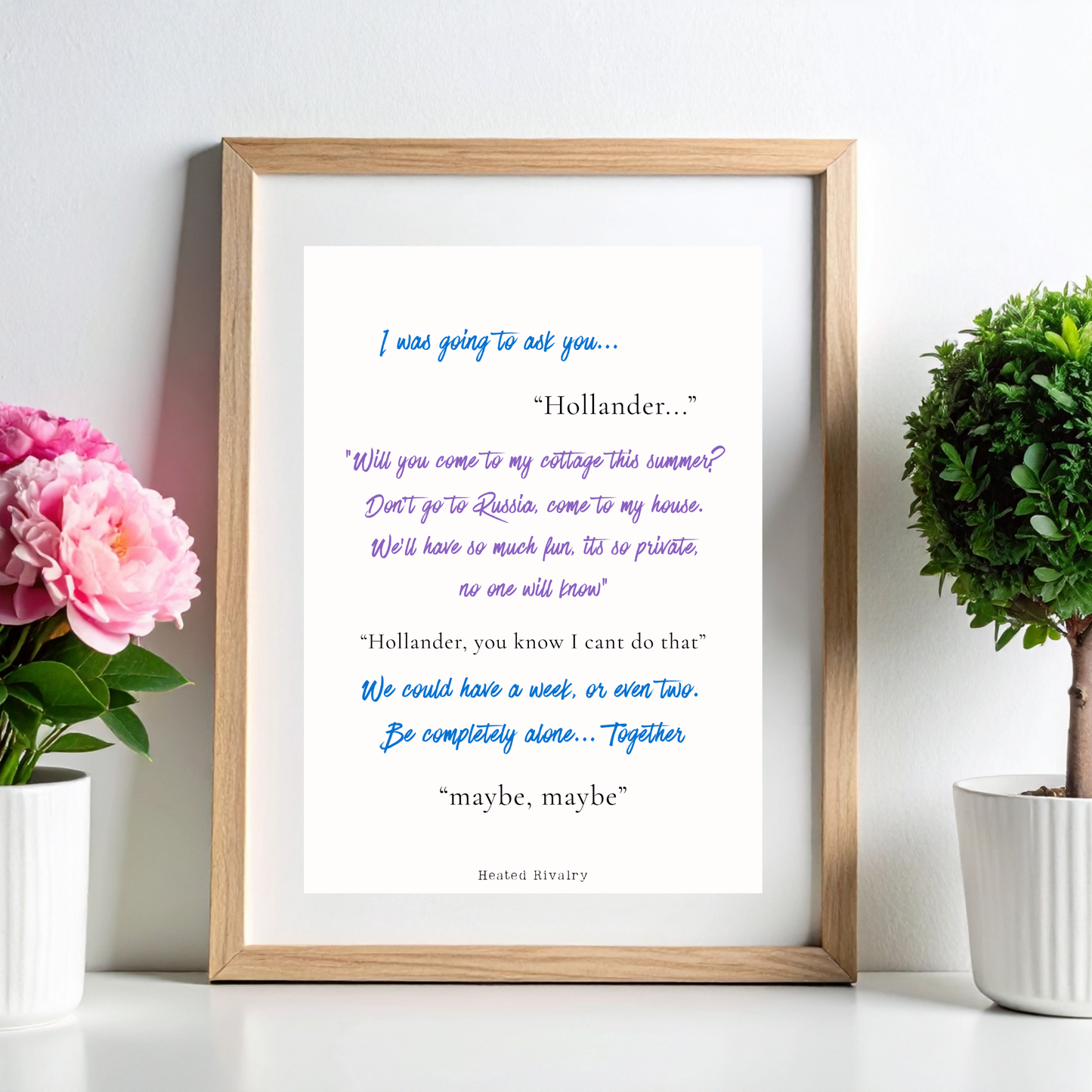 Heated Rivalry Quote Wall print