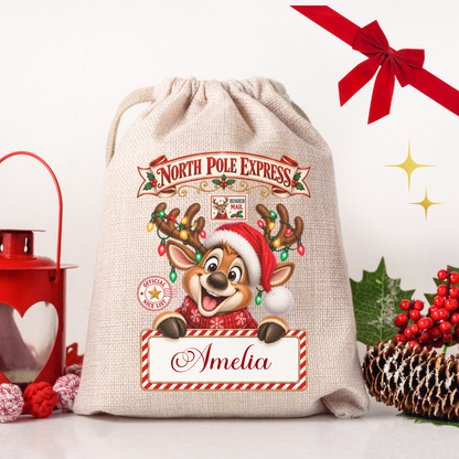 Personalised Medium Christmas Sack – North Pole Express