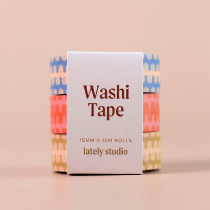 Wavy Geometric Washi Tape Set | Pattern Stationery Gift Set