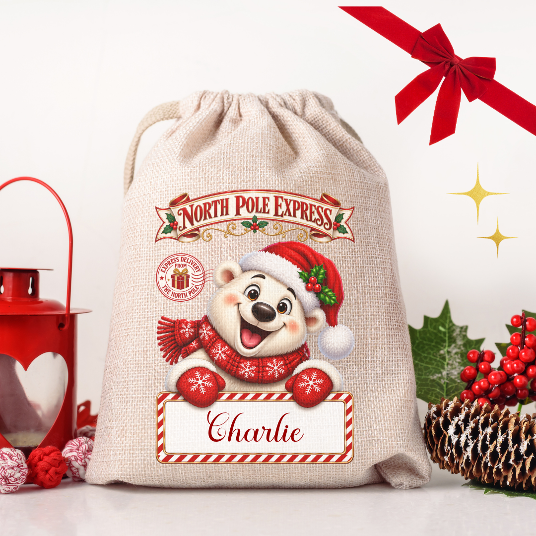 Personalised Medium Christmas Sack – North Pole Express
