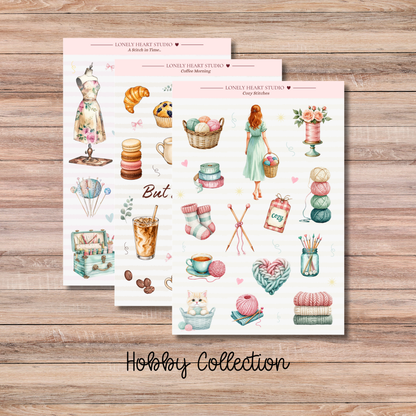 Cozy Stiches - Knitting/Crochet Sticker Sheet A6