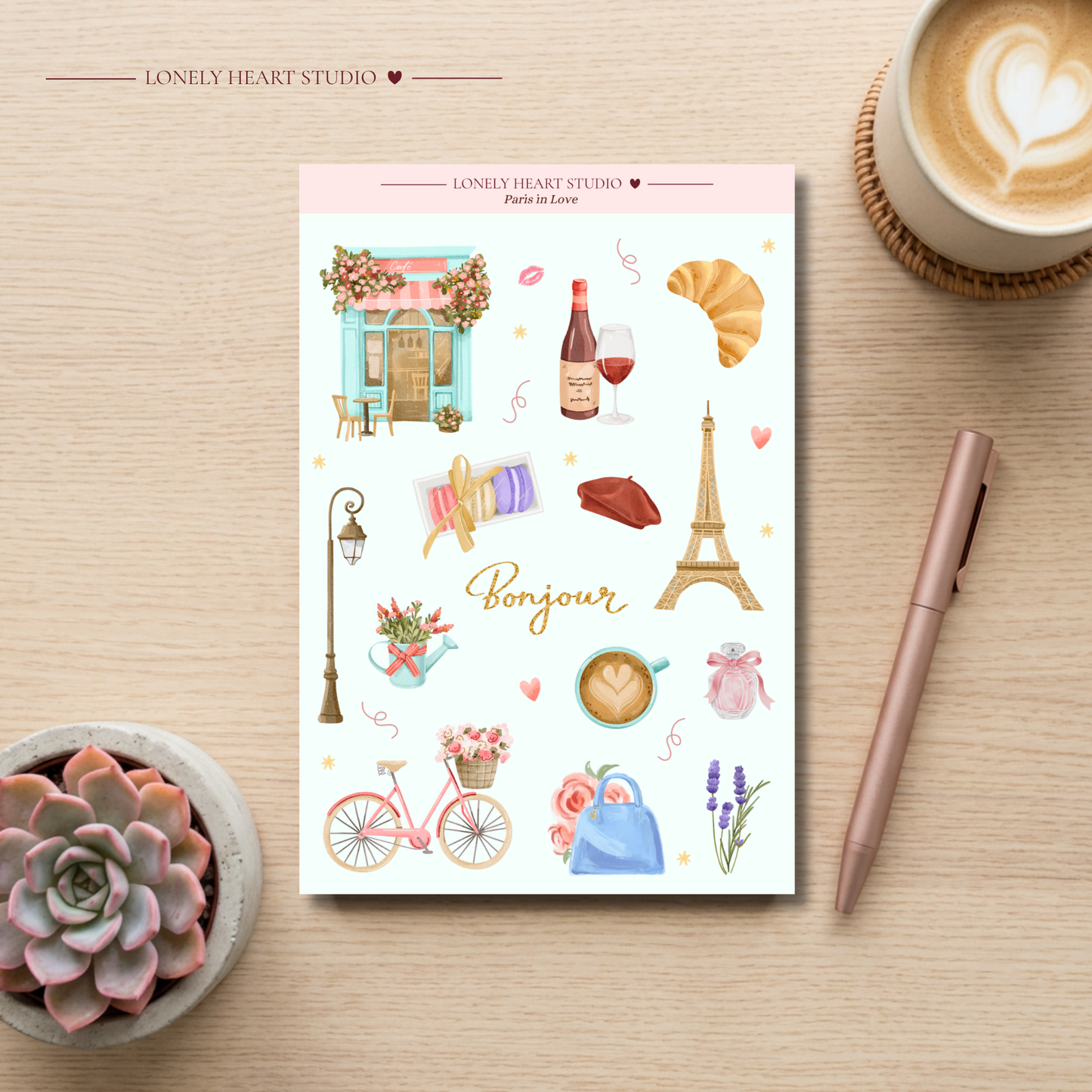 Paris in Love Sticker Sheet A6