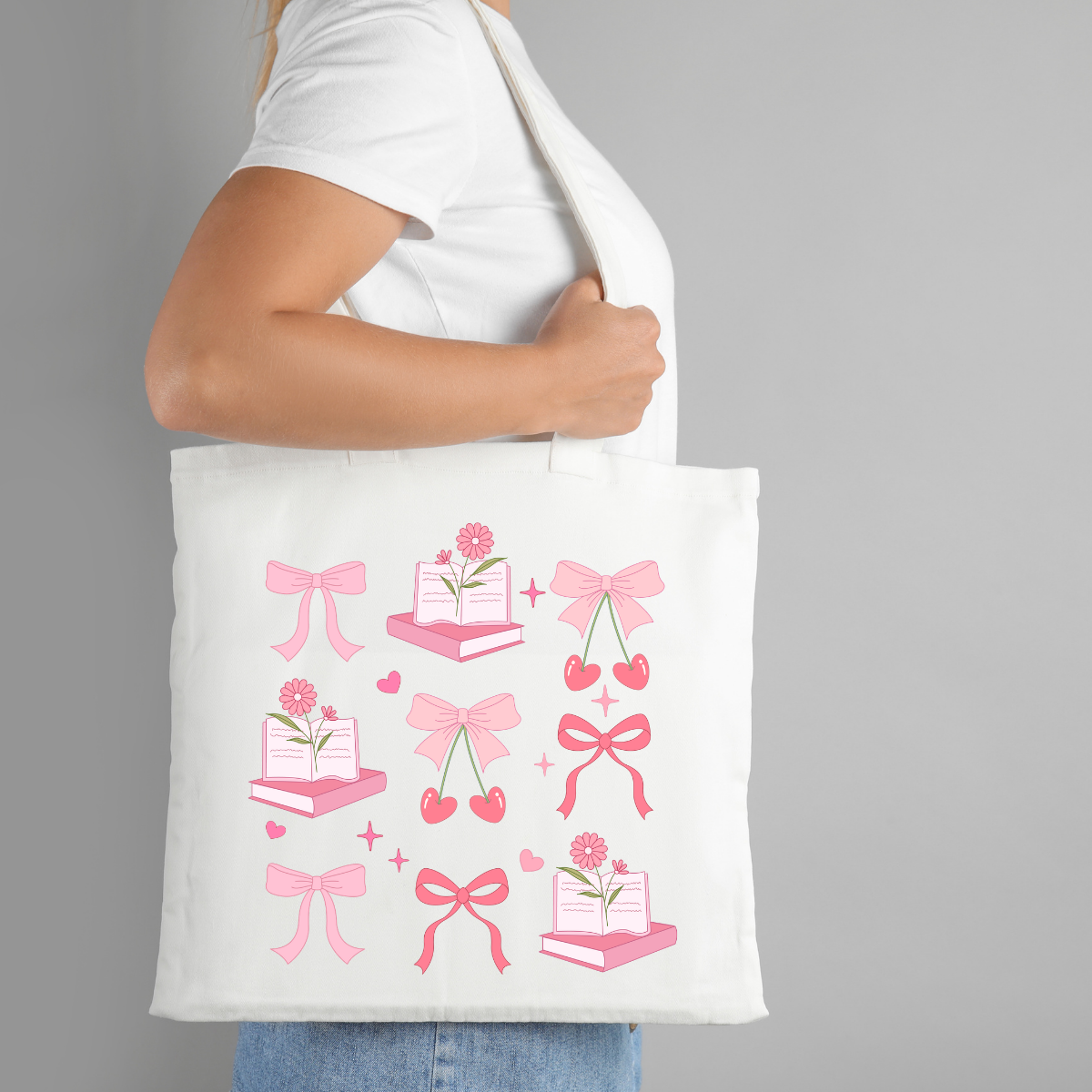 Pink Coquette Book Lover Tote Bag